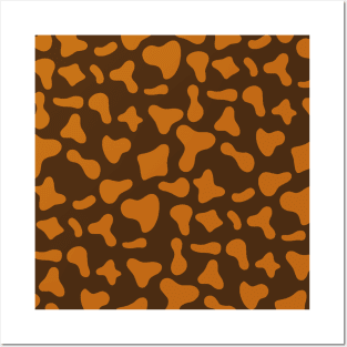 Choco Brown Caramel Cow Print Pattern Posters and Art
